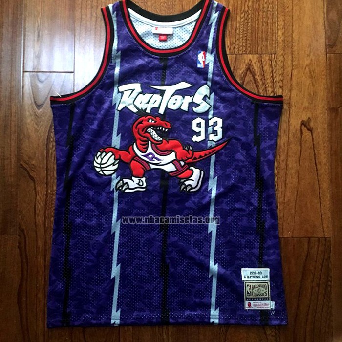 Camiseta Toronto Raptors Bape NO 93 Hardwood Classic Violeta